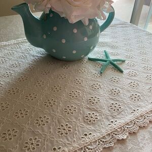 Shabby Chic Cream Eyelet Table-runner
